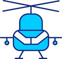 leger helikopter blauw gevulde icoon vector
