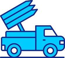 raket vrachtauto blauw gevulde icoon vector