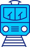 trein blauw gevulde icoon vector