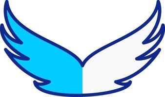 Vleugels blauw gevulde icoon vector