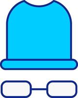 wit hoed blauw gevulde icoon vector