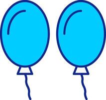 ballonnen blauw gevulde icoon vector