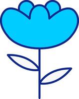 iris blauw gevulde icoon vector