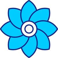 bloem blauw gevulde icoon vector