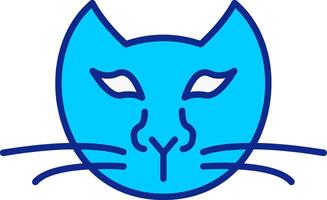 kat blauw gevulde icoon vector