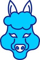alpaca blauw gevulde icoon vector