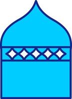 Islamitisch architectuur blauw gevulde icoon vector