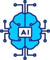 kunstmatig intelligentie- blauw gevulde icoon vector