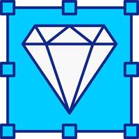 diamant blauw gevulde icoon vector