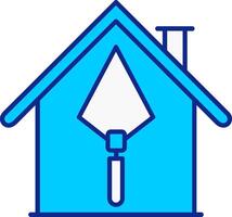 huis bouw blauw gevulde icoon vector