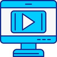 video speler blauw gevulde icoon vector