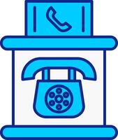 telefoon stand blauw gevulde icoon vector