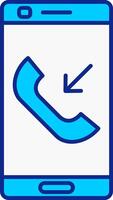 inkomend telefoontje blauw gevulde icoon vector