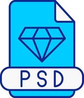 psd blauw gevulde icoon vector