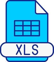 xls blauw gevulde icoon vector