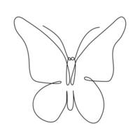 vlinder in een doorlopend lijn tekening kunst en bewerkbare vector beroerte illustratie en minimalistische