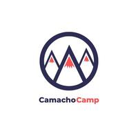 camachokamp - vertegenwoordigt een berg logo sjabloon met vector icoon illustratie concept.