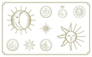 astrologie esoterie iconen vector