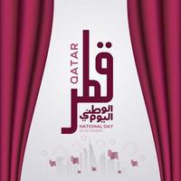 qatar nationale feestdag banner viering in 18 december vectorafbeelding vector