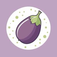 schattig tekenfilm aubergine aubergine illustratie vector