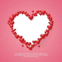 liefde hart roze achtergrond sjabloon vector