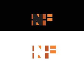 letter n en f logo vector