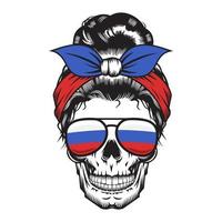 schedel moeder Rusland hoofdband ontwerp op witte achtergrond. halloween. schedel hoofd logo's of pictogrammen. vectorillustratie. vector