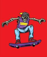 schedel skateboard kunst vector