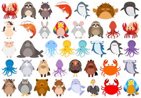 Set van cartoon dieren vector