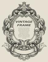 illustratie antieke gravure frame zwart-wit stijl vector