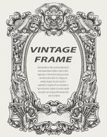 illustratie antieke gravure frame zwart-wit stijl vector