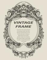 illustratie antieke gravure frame zwart-wit stijl vector