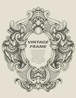 illustratie antieke gravure frame zwart-wit stijl vector