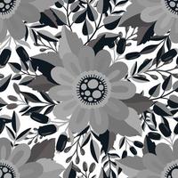 naadloze patroon zwart-wit flower.elegant bloemen design.botanical print. mode afdrukken. vector