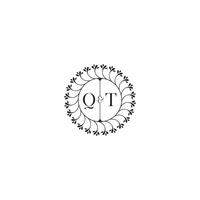 qt gemakkelijk bruiloft eerste concept met hoog kwaliteit logo ontwerp vector