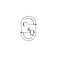 cq lijn gemakkelijk eerste concept met hoog kwaliteit logo ontwerp vector
