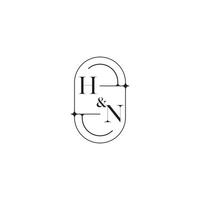 hn lijn gemakkelijk eerste concept met hoog kwaliteit logo ontwerp vector