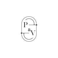 pv lijn gemakkelijk eerste concept met hoog kwaliteit logo ontwerp vector