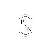 pn lijn gemakkelijk eerste concept met hoog kwaliteit logo ontwerp vector