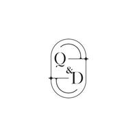 qd lijn gemakkelijk eerste concept met hoog kwaliteit logo ontwerp vector