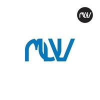 brief muv monogram logo ontwerp vector