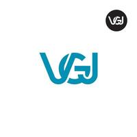 brief vgj monogram logo ontwerp vector