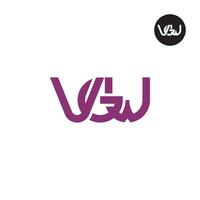 brief vgw monogram logo ontwerp vector