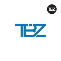 brief tbz monogram logo ontwerp vector