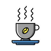 mok koffie icoon vector of logo illustratie gevulde kleur stijl