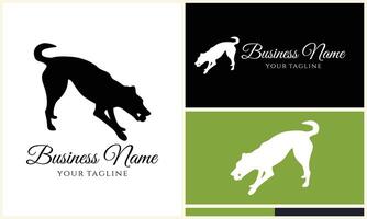 silhouet hond bulldog logo sjabloon vector