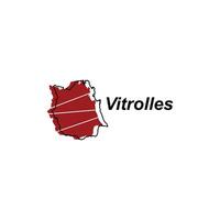 vitrollen stad kaart. vector kaart van Frankrijk land kleurrijk ontwerp, illustratie ontwerp sjabloon Aan wit achtergrond