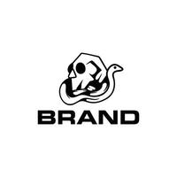 menselijk schedel slang adder illustratie ontwerp, logos voor uw merk vector