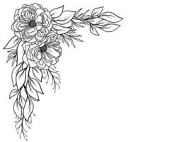 bloemen en bladeren grens illustratie vector