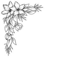 bloemen en bladeren grens illustratie vector